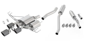 borla 17-18 honda civic type r 2.0l 2.75in atak adjustable catback exhaust (carbon fiber black tip) 140738cfba - image