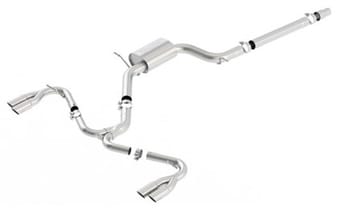 borla 14-19 seat leon cupra 2.0l at/mt fwd 4dr stainless steel s-type catback exhaust brushed tip 140741sb - image