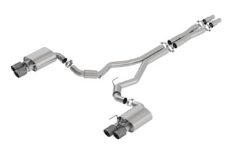 borla 2018 ford mustang gt 5.0l at/mt 3in s-type catback exhaust w/ valves (carbon fiber black tip) 140742cfba - image