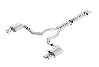borla 2018 ford mustang gt 5.0l at/mt (w/o valves) s-type 3in cat-back exhaust w/polished tips 140745 - image