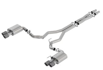 borla 2018 ford mustang gt 5.0l at/mt (w/o valves) atak 3in cat-back exhaust w/carbon fiber tips 140746cf - image