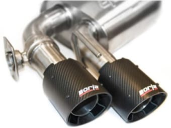 borla 18-19 ford mustang gt 5.0l coupe w/o valves atak 3in cat-back exhaust-blk carbon fiber tips 140746cfba - image
