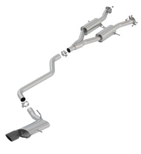borla 14-18 jeep grand cherokee 3.6l v6 awd at 4dr 2.50in s-type cat-back exhaust black chrome tip 140748bc - image