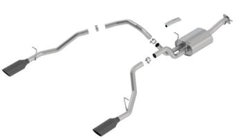 borla 2019 ram 1500 5.7l v8 at 4dr crew cab short bed s-type ss catback exhaust - black chrome tip 140752bc - image