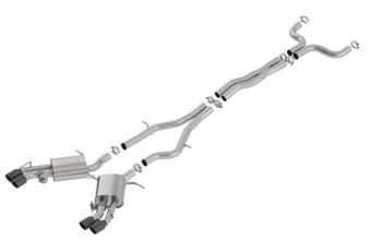 borla 16-18 cadillac cts-v 6.2l v8 2.75in diameter s type catback exhaust w/ valves black chrome tip 140754bc - image