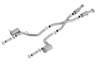 borla 2018+ jeep grand cherokee trackhawk 6.2l v8 awd 3in s-type catback exhaust (uses factory tips) 140755 - image
