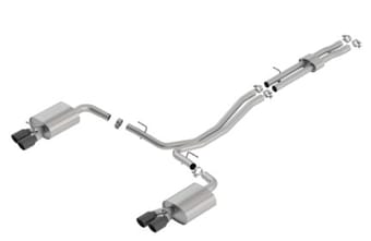 borla 18-19 ford explorer sport 3.5l 2.5in 2.25in diameter s-type exhaust black chrome 3.5in tip 140765bc - image