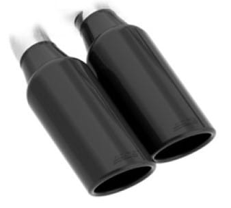 borla 19 chevrolet silverado/gmc sierra 1500 6.2l ss (s-type) catback exhaust - black chrome tips 140774bc - image