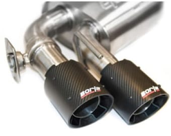 borla 19 chevrolet silverado/gmc sierra 1500 6.2l ss (s-type) catback exhaust - carbon fiber tips 140774cf - image