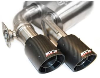 borla 19 chevrolet silverado/gmc sierra 1500 6.2l ss atak catback exhaust - carbon fiber tips 140776cf - image