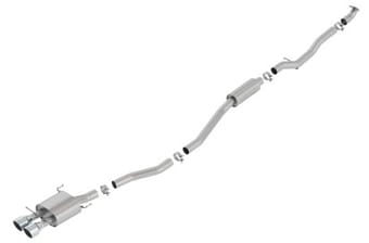 borla 17-19 honda civic si 1.5l turbo mt s-type 2.75in cat-back exhaust 140777 - image