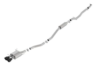 borla 17-19 honda civic si 1.5l turbo mt s-type 2.75in cat-back exhaust ceramic black tip 140777cb - image