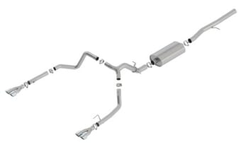 borla 19 chevrolet silverado/gmc sierra 1500 6.2l ss touring catback exhaust - square chrome tips 140782 - image