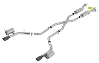 borla 18-20 dodge durango srt 6.2l v8 2.75in atak ss catback exhaust w/ blk chrome tips 140792bc - image