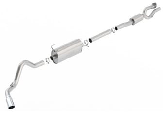 borla s-type cat-back 17-19 ford f-250/350 super duty side exit exhaust - 5in tip 140798 - image