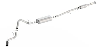 borla s-type cat-back 19-20 chevrolet silverado side exit exhaust - black chrome tip 140800bc - image