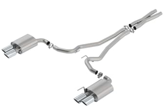 borla s-type cat back 18-20 ford mustang gt convertible 2.5in pipe 4in tip 140807 - image