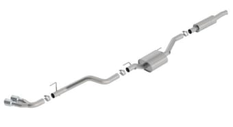 borla 2020 jeep gladiator jt 3.6l v6 awd s-type dual side catback w/ chrome tips 140812 - image