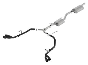 borla 2020 jeep gladiator jt 3.6l v6 at/mt awd 2.75-2in touring catback ceramic blk tailpipe & tips 140814cb - image