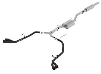 borla 2020 jeep gladiator jt 3.6l v6 at/mt awd 2.75-2in s-type catback ceramic blk tailpipe & tips 140815cb - image