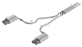 borla 2020 ford explorer st 3.0l v6 2.25in s-type exhaust - carbon fiber tips 140820cf - image