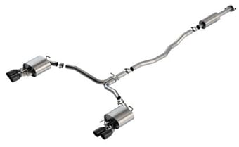 borla 18-20 toyota camry xse 3.5in tip dual split rear exit cat back s-type exhaust black chrome 140823bc - image