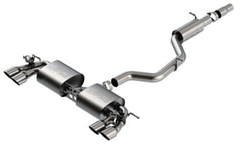 borla 18-19 vw golf r mk7.5 2.0l s-type catback exhaust w/ resonator 140831sb - image