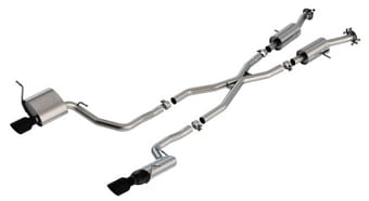 borla 14-20 jeep grand cherokee 3.6l v6 2/4wd 2.25in s-type cat-back - black chrome 140835bc - image