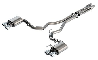 borla 2020 ford gt500 5.2l at 3in atak catback exhaust w/ chrome tips 140837 - image
