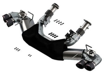 borla 2020 chevrolet corvette c8 6.2l s-type exhaust system dual round angle cut carbon fiber tips 140838cf - image