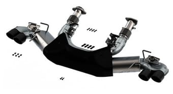 borla 2020 chevrolet corvette c8 6.2 atak 3in exhaust system dual round rolled a/c black chrome tips 140839bc - image