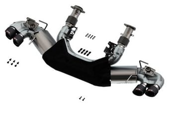 borla 2020 chevrolet corvette c8 6.2l atak 3in exhaust system dual round angle cut carbon fiber tips 140839cf - image