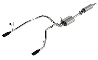 borla 19-22 ram 1500 3.6l v6 4dr 140.5/144.6/153.5 wb 2.25in s-type cat-back - black chrome tip 140852bc - image
