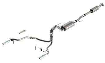 borla f-150 2021 2.7l/3.5l 4dr cc sb ec stb lari/king r/plinum/ltd 3/2.25 sre cb touring chr tips 140862 - image