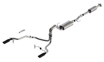 borla f-150 2021 2.7l/3.5l 4dr cc sb ec stb lar/kingr/plnm/ltd 3/2.25 sre cb touring blk chr tips 140862bc - image