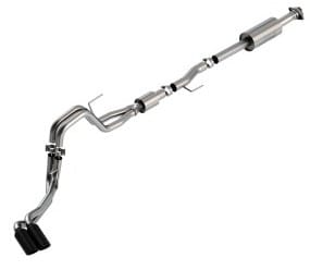borla f-150 2021 5.0l 4dr cc sb ec stb lariat/kr/pltm/ltd 3/2.25 dse cat-back s-type black chr tips 140874bc - image