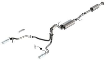 borla f-150 2021 3.3l cc sb ec stb xl/xlt/lariat/kr/plnm/ltd 3/2.25 sre cat-back s-type chrome tips 140878 - image