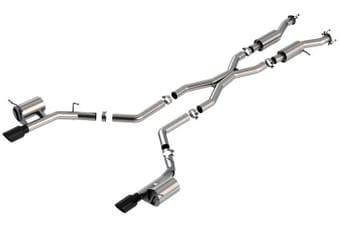 borla 2021+ dodge durango srt hellcat 6.2l v8 awd s-type cat-back exhaust system - black chrome tips 140885bc - image