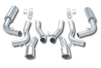borla 96-02 viper gts/r/t-10 coupe/convertible 2dr w/ 2.5in inlets ss catback exhaust system 14663 - image
