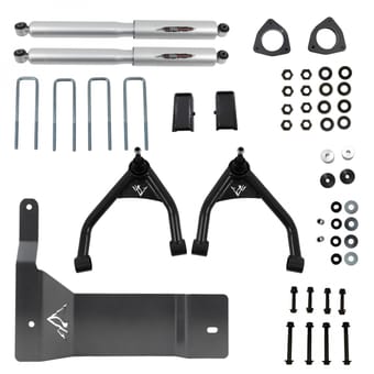 belltech 07-13 chevrolet silverado / gmc sierra 1500 4wd 4in suspension lift kit w/ shocks 150207bk - image