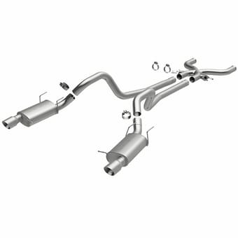 magnaflow 12-13 mustang v8 5.0l boss 302 street series dual split rear exit cat back perf exhaust 15056 - image