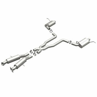 magnaflow 2012-2020 jeep grand cherokee srt-8 (incl trackhawk) v8 6.4l dual split rear exit stainless cat back performance exhaust 15064 - image
