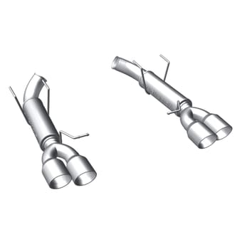magnaflow 11-12 ford mustang v8 5.0l dual split rear exit axle-back stainless cat back perf exhaust 15077 - image