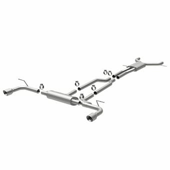 magnaflow 07-15 audi q7 v8 4.2l dual split rear exit stainless cat-back perf exhaust 15085 - image