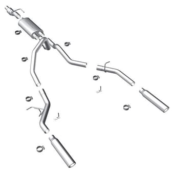 magnaflow 2011-2014 ford f-150 3.5l turbocharged ss catback exhaust dual split rear exit w/ 3.5in ss tips 15087 - image