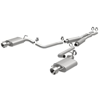 magnaflow 10-17 cadillac cts v6 3.0l (exc awd) dual split rear exit stainless cat back perf exhaust 15136 - image