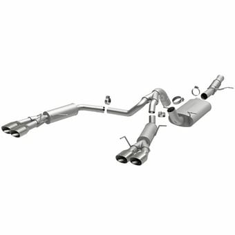 magnaflow 13-14 cadillac escalade v8 6.2l dual split rear exit stainless cat back perf exhaust 15179 - image