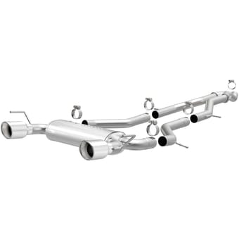 magnaflow 13 cadillac ats 2.0l turbocharged dual split rear exit stainless cat back perf exhaust 15194 - image