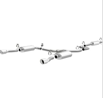 magnaflow 12 chevy impala v6 3.6l dual split rear exit stainless cat back perf exhaust 15197 - image