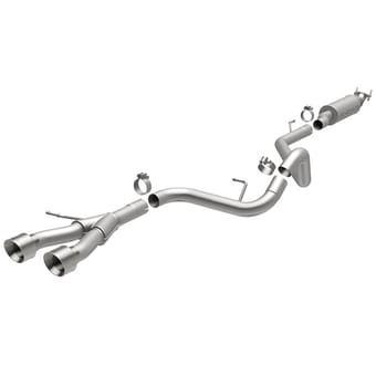 magnaflow 13-17 hyundai veloster 1.6l turbo dual center rear exit stainless cat back perf exhaust 15215 - image